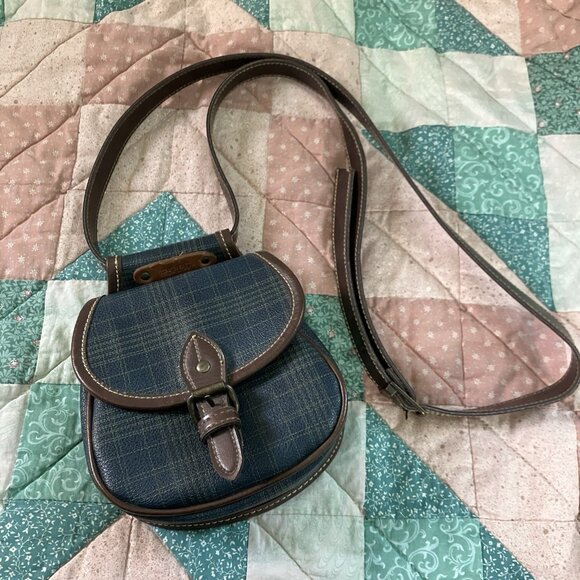 Vintage Esprit Mini Belt Bag Bum Bag Fanny Pack Crossbody Plaid 90s Grunge - Picture 10 of 13
